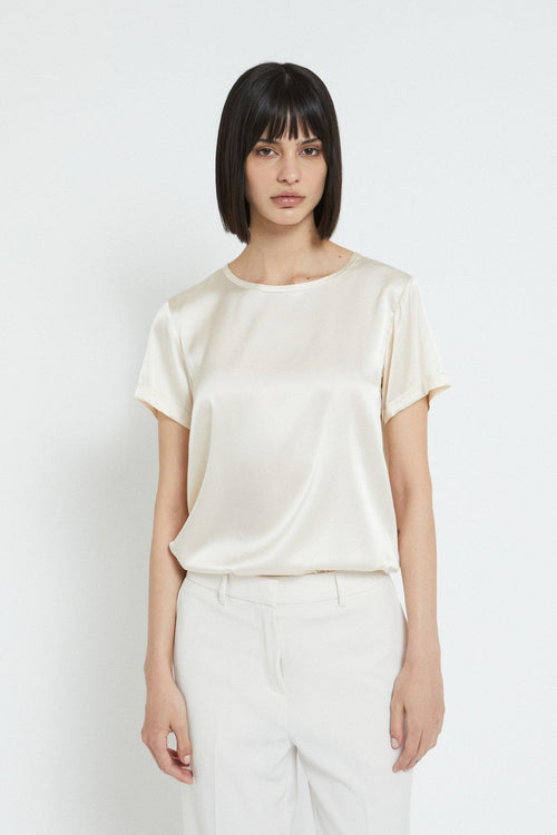 T-shirt in seta e viscosa