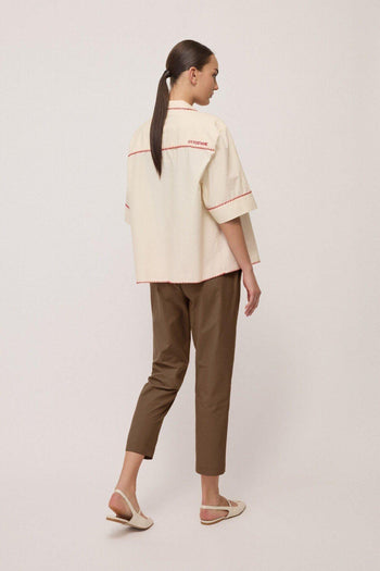 Pantalone carrot in popeline - 4