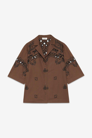 Camicia relaxed ricamata - 5