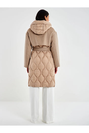 Cappotto con inserti in piumino - 3