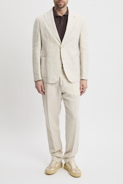 Abito in lino lavato beige
