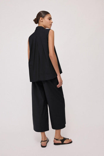 Pantalone cropped in popeline - 4
