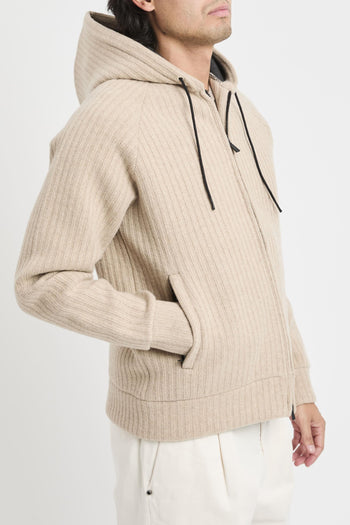 Giacca Carrel in maglia a coste con zip e cappuccio - 3
