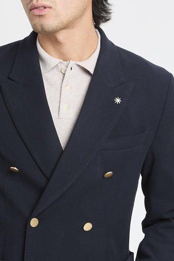 Giacca doppiopetto in flanella di lana stretch - 3