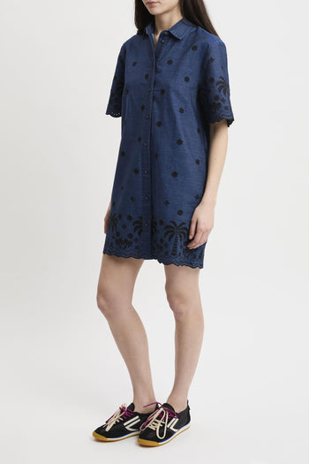 Abito Aurelia in chambray con ricamo - 3
