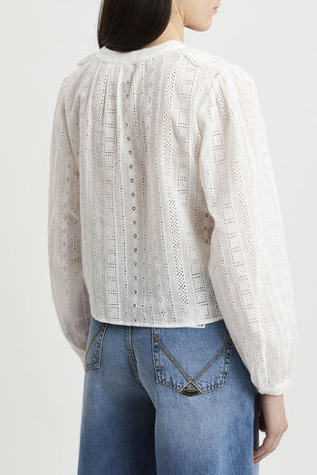 Top Evie in cotone con ricamo - 5