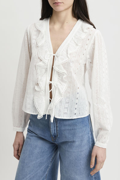 Top Evie in cotone con ricamo