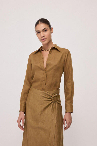 Camicia regular in lino