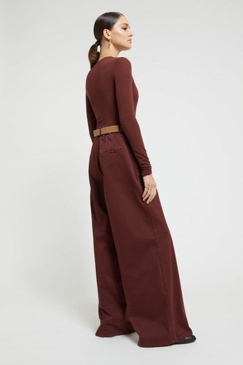 Pantalone palazzo in gabardina - 4