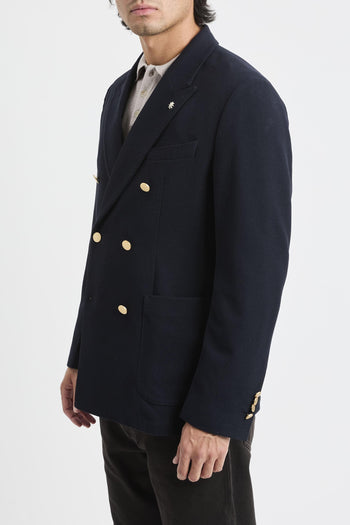 Giacca doppiopetto in flanella di lana stretch - 6