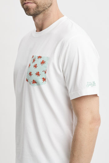 T-shirt Blanche con taschino - 4