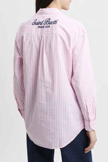 Camicia Brigitte in cotone a righe con ricamo - 5