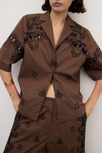 Pantaloni cropped ricamati - 3