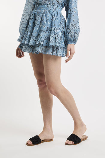 Minigonna con volant in voile di seta paisley Harper - 6