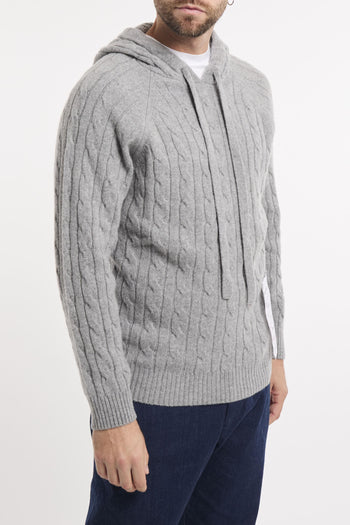 Maglia treccia con cappuccio - 4