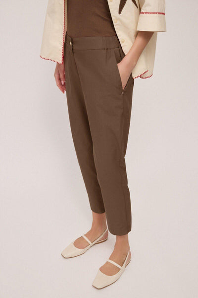 Pantalone carrot in popeline