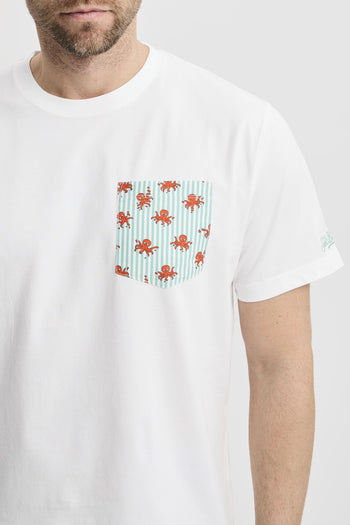 T-shirt Blanche con taschino - 3
