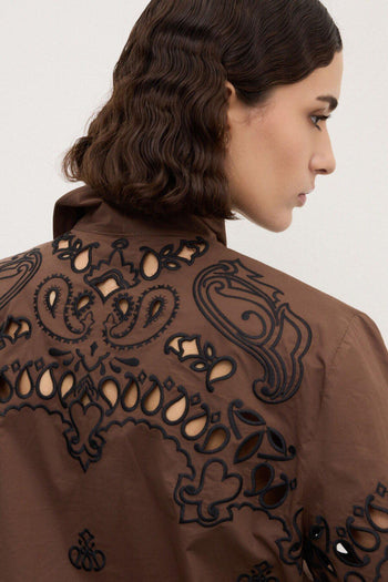 Camicia relaxed ricamata - 3