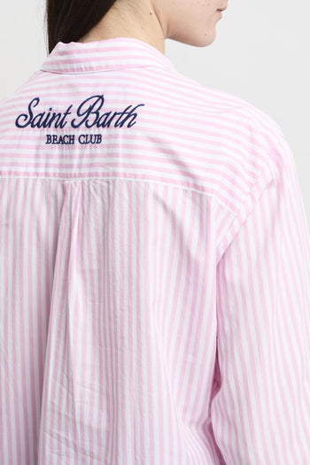 Camicia Brigitte in cotone a righe con ricamo - 6