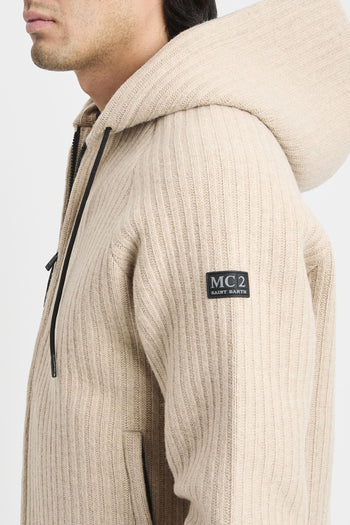 Giacca Carrel in maglia a coste con zip e cappuccio - 7