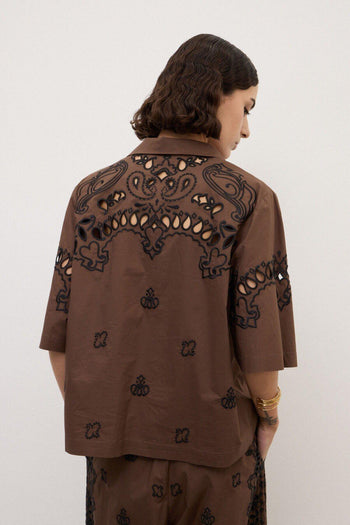 Camicia relaxed ricamata - 2