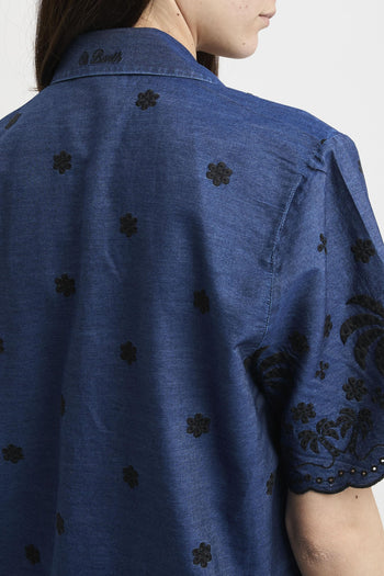 Abito Aurelia in chambray con ricamo - 5