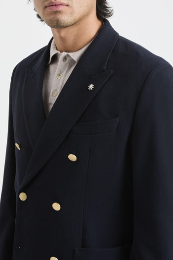 Giacca doppiopetto in flanella di lana stretch - 7