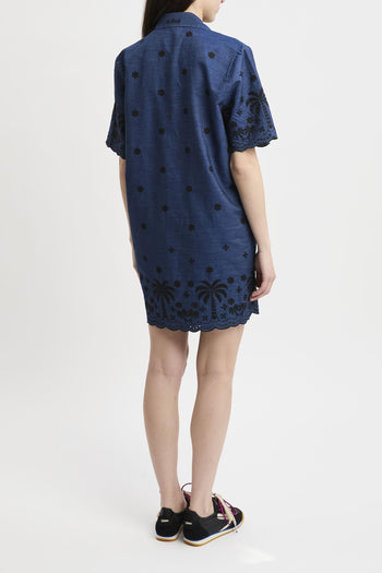 Abito Aurelia in chambray con ricamo - 6