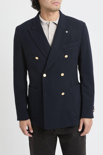 Giacca doppiopetto in flanella di lana stretch - 2