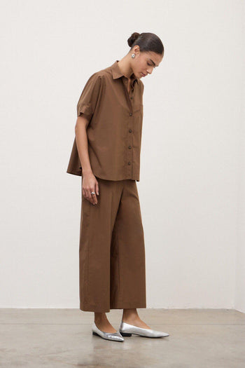 Pantalone cropped in popeline - 3