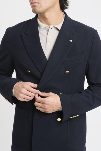 Giacca doppiopetto in flanella di lana stretch - 4