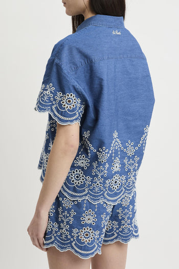 Camicia Clementine in chambray con ricamo - 5