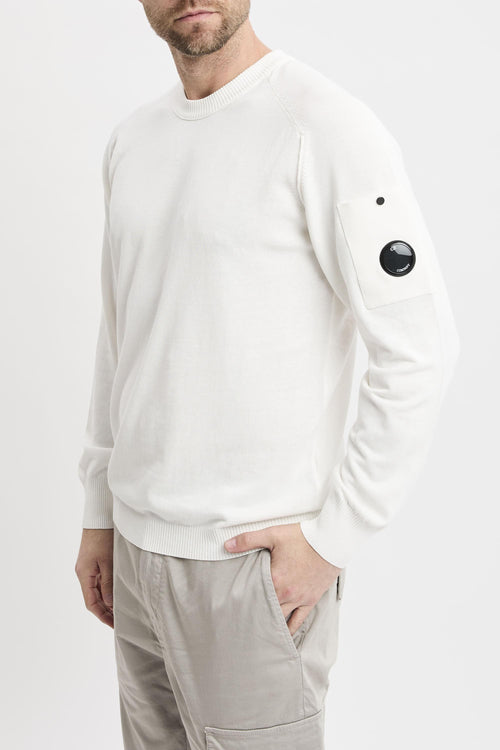 Maglia girocollo in cotone crepe