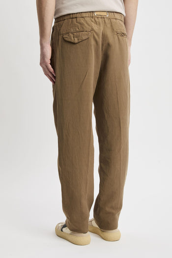 Pantalone in misto lino con pinces - 5