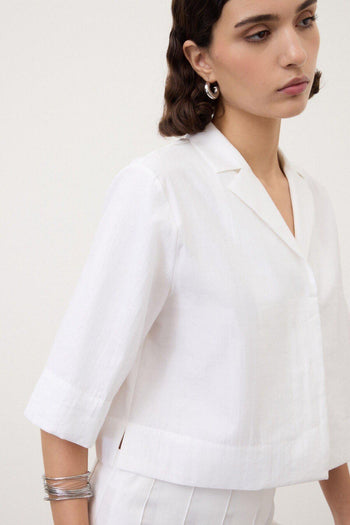 Camicia cropped a mezza manica - 3