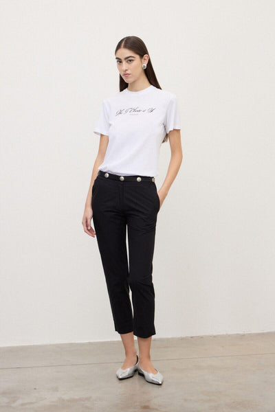 Pantalone carrot in popeline