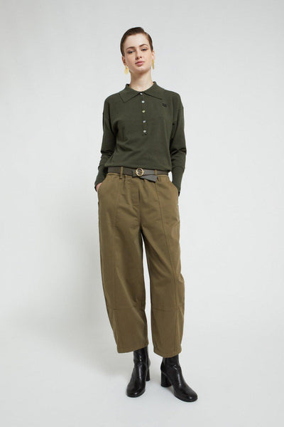 Pantalone balloon in gabardina