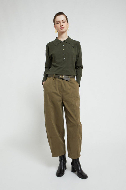 Pantalone balloon in gabardina