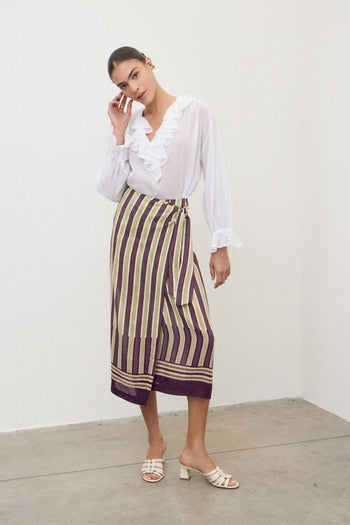 Camicia in cotone con volant - 5