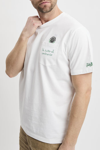 T-shirt Austin con orologio e ricamo "Va tutto al contrario" - 4