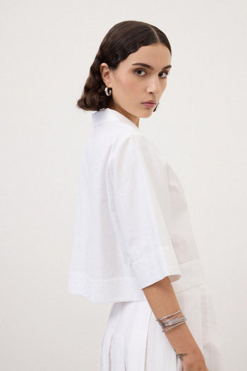 Camicia cropped a mezza manica - 2