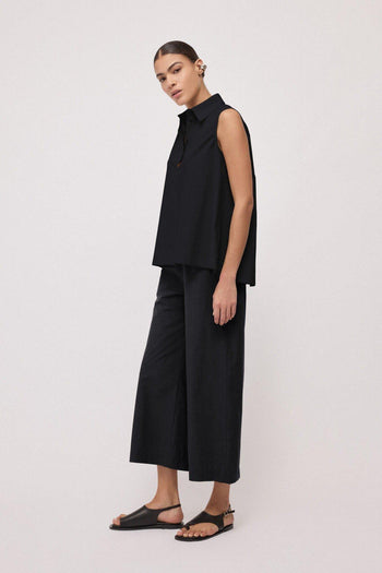 Pantalone cropped in popeline - 2