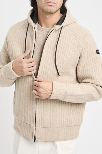 Giacca Carrel in maglia a coste con zip e cappuccio - 4