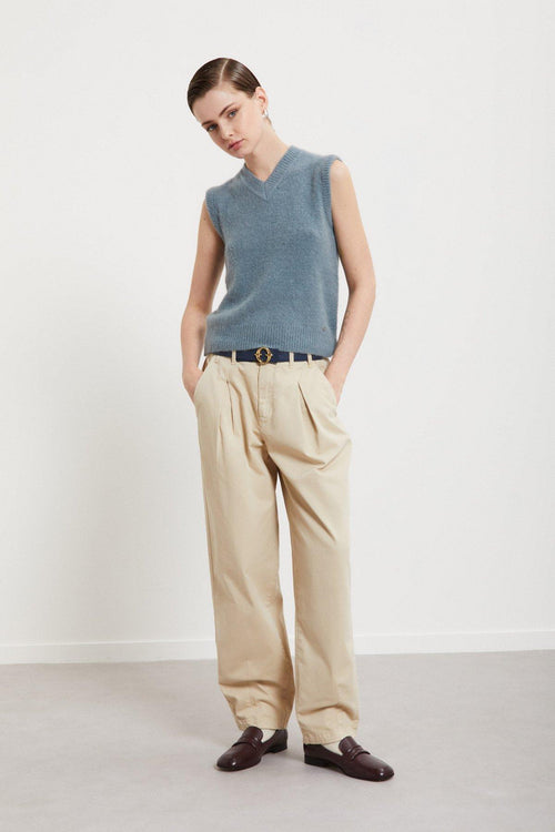 Pantalone dritto in gabardina