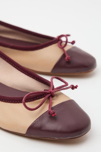 Ballerina Crema+bordeaux Donna - 3