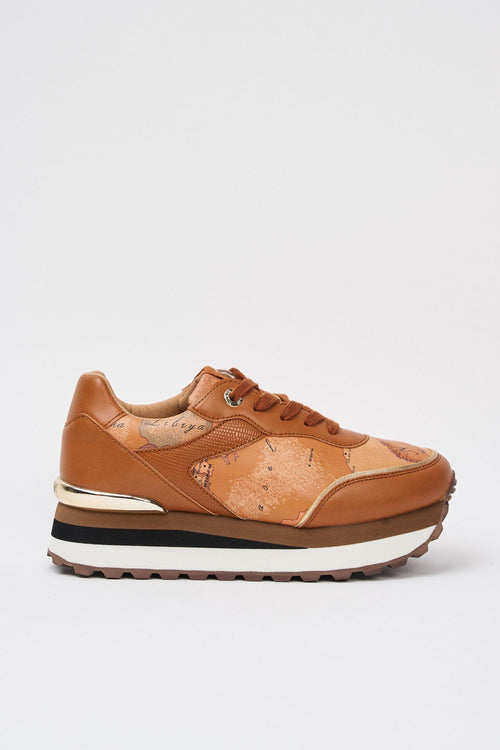 Sneaker Cognac/geo Beige Donna