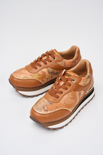 Sneaker Cognac/geo Beige Donna - 5