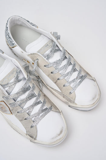 Sneaker Leo Glitter/blanc Argent Donna - 3