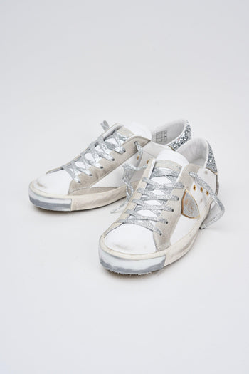 Sneaker Leo Glitter/blanc Argent Donna - 6