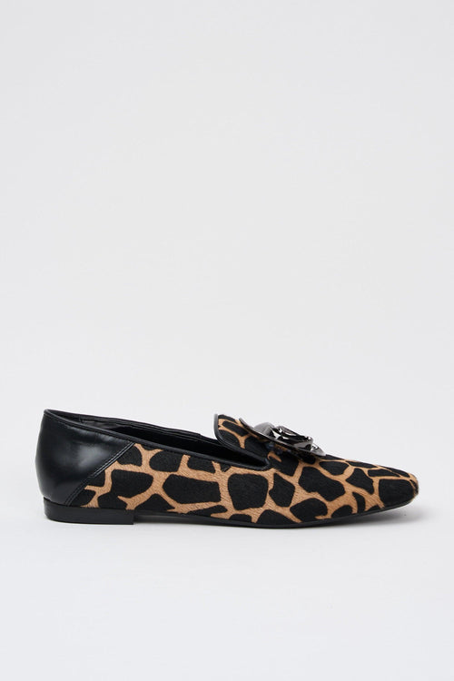 Mocassino Giraffa+nero Donna